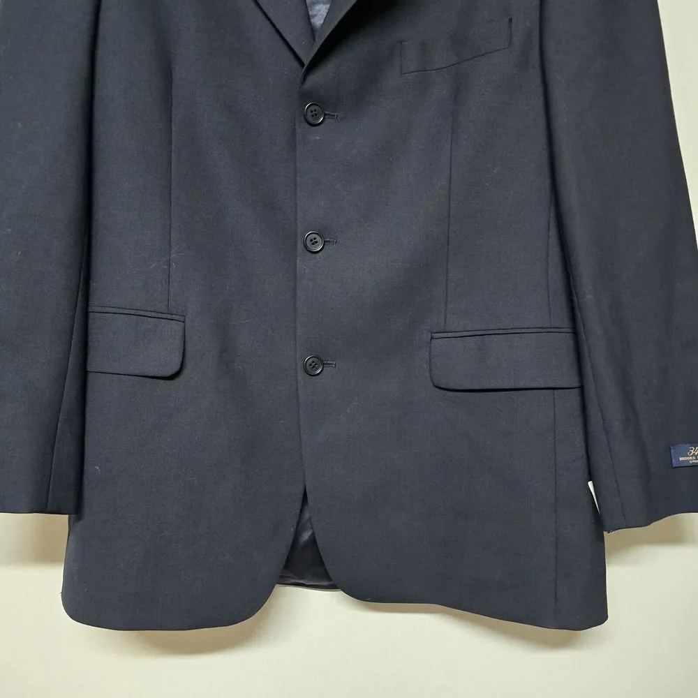 Brooks‎ Brothers Classic-Fit Stretch Wool Blend Suit Jacket, Navy Blue, 41 Reg
